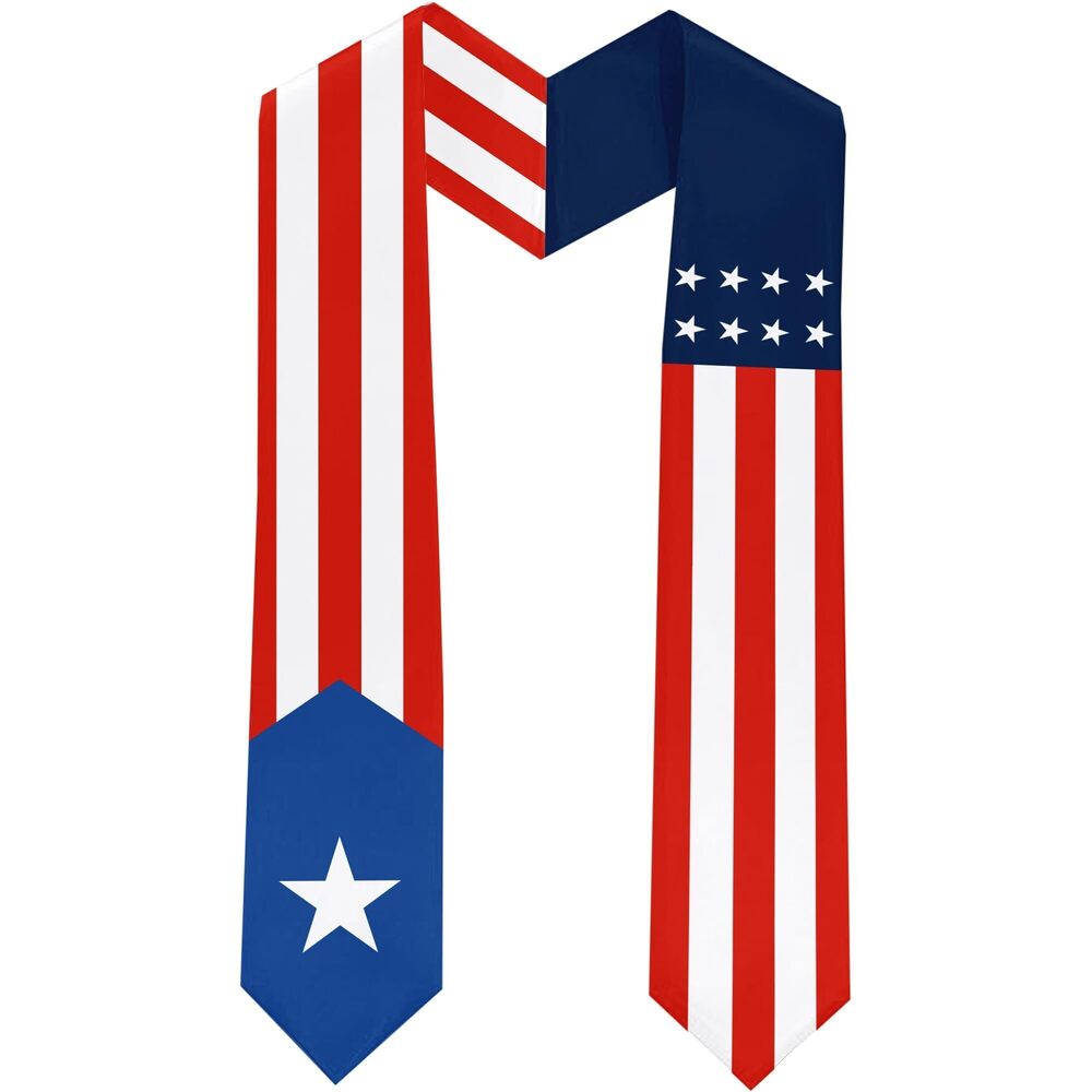 7510 Puerto Rico Flag International Students Graduation Sash Stole Scarves